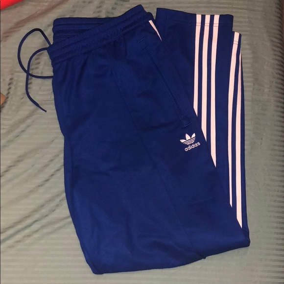 adidas beckenbauer track pants blue